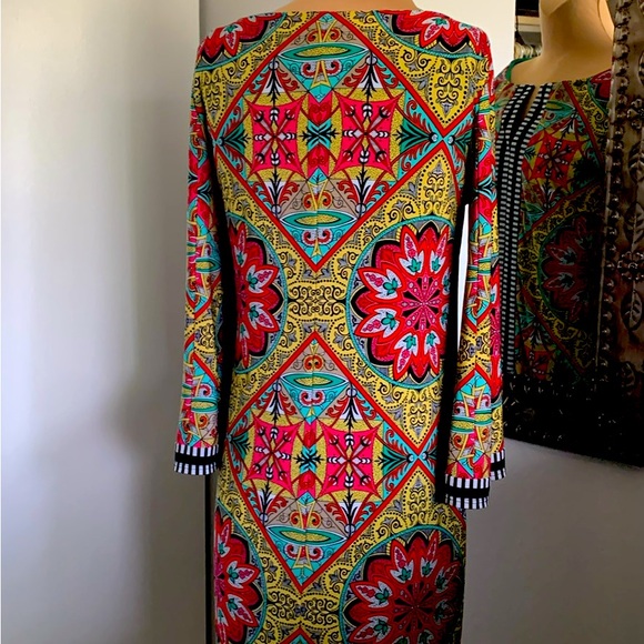 DRESS BY LAUNDRY SHELLI SEGAL STUNNING PRINT EXCELLENT COND SIZE 4 - Picture 7 of 8